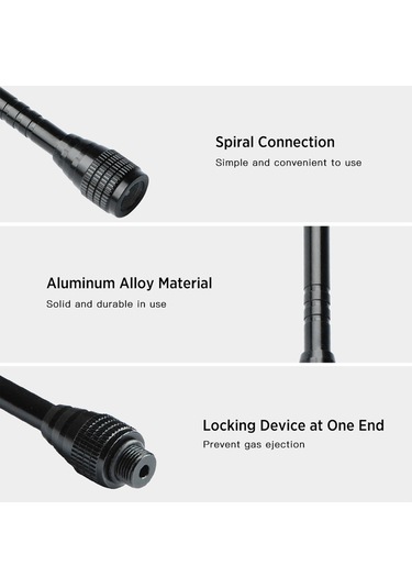 Lixada Lixada Açık Kamp Gaz Işık Uzatma Direği Açık Kamp Için Siyah