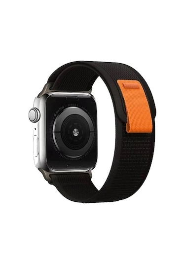 Apple Uyumlu  Watch Se, Ultra 2, 9, 10 Trail Loop Kordon - 42/44/45/49mm - Siyah