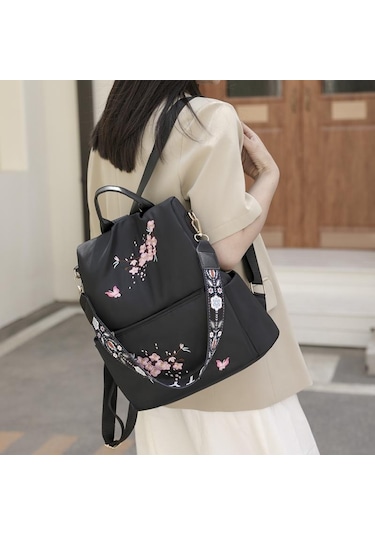 Su Geçirmez Oxford Kadın Sırt Çantası Moda Hırsızlığa Karşı Kadın Sırt Çantaları Çiçek Baskılı Kız Okul Çantası 2023 Yaz Büyük Sırt Çantası Black Siyah Su Geçirmez Oxford Kadın Sırt Çantası Moda Hırsızlığa Karşı Kadın Sırt Çantaları Çiçek Baskılı Kız Okul Çantası 2023 Yaz Büyük Sırt Çantası Black Siyah