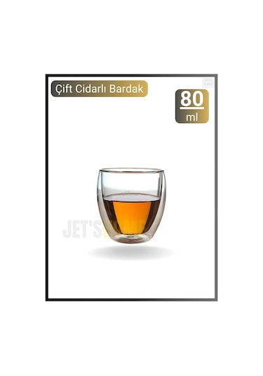 12 Li Set Espresso Bardağı 80 Ml Kahve Bardağı Çift Cidarlı Bardak Viski Bardağı Şeffaf