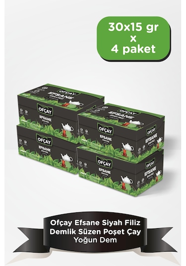 Ofçay Efsane Siyah Filiz Demlik Poşet 4'lü 30 x 15 G