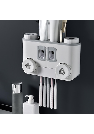 Suntek Tuvalet Banyo Ev Gri Için Diş Fırçası Dispenseri Ve Diğer