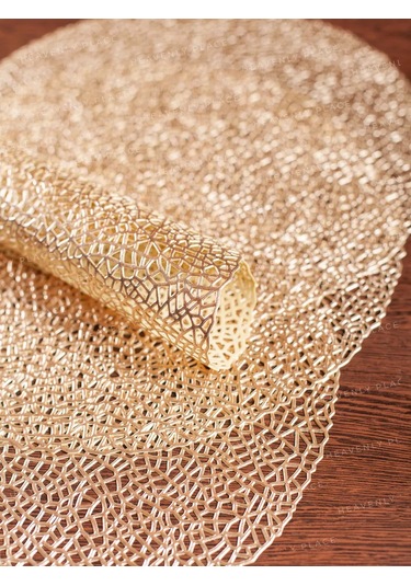 Heavenly Place Masanız İçin Yuvarlak Mutfak Peçeteleri, 4 Adet 224636669 Altın Rengi