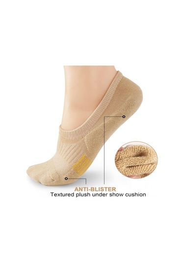 Geeksen Kadınlar İçin Spor Gizli Çoraplar - Yokuşsal Koşu Ve Egzersiz İçin Dürtü Emici, Nefes Alıcı 5'li Paket Kahverengi Kaki