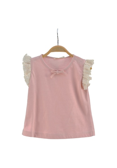 Zeyland Kız Bebek Pembe Kolları Dantelli T-Shirt (6Ay-4Yaş) (537029711)