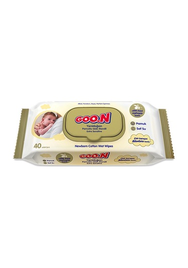 Goon Yenidoğan Pamuklu Islak Mendil 40'Lı