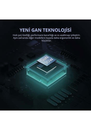 Aukey PA-B1L-BK 30 W Omnia Mini Gan Type-C PD Şarj Adaptörü - Siyah