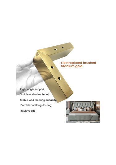 5.5cm Kanepe Ayakları Paslanmaz Çelik Yükseltilmiş Komidin Destek Ayakları, Stil: 7 Şekilli Bacak Fırçalanmış Altın Diğer