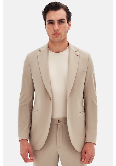 Twn Slim Fit Bej Düz Takim Elbise 4ec05e301545m Bej