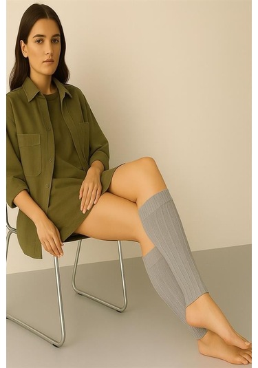 2 Adet Basic Kalın Pamuk Karışımlı Tozluk Gri