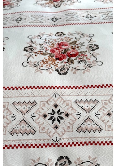 Alla Turca Tek Kişilik Kanaviçe Desenli Pike Pudra 160x240 Cm %100 Pamuk Pudra