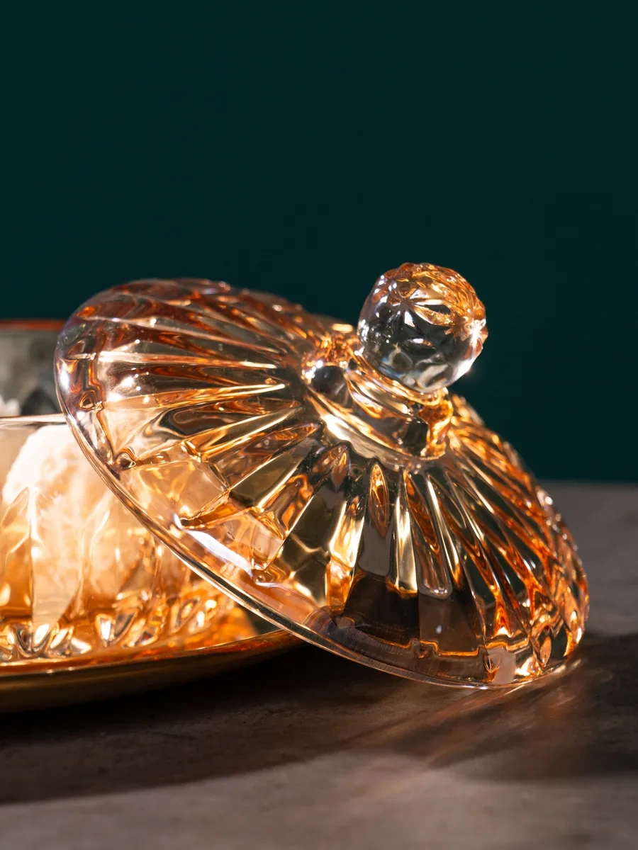 Lefard "crystal Amber" Cam Şekerlik 320 Ml Kapaklı 205448436 Beyaz