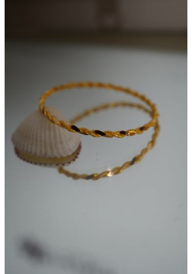 Ingold Yatırımlık 22 Ayar 10 Gram İşçiliksiz Paftalı Burma Altın Bilezik 6.2 Cm