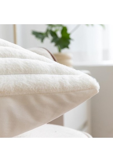 Novahub Koyu Gri Taklit Tavşan Saç Çizgili Yastık Yumuşak Düz Renk Kanepe Yastık Başucu Yastık Çıkarılabilir Yıkanabilir Yastık Koyu Gri