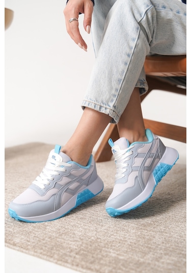 Garantili D0120 Günlük Ortopedik Kadın Sneaker Spor Ayakkabı Gri