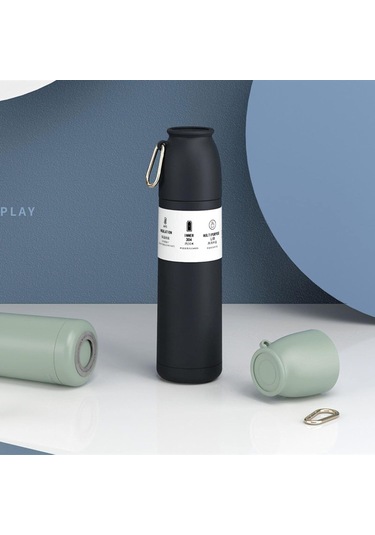 Büyük Termos Şişe Spor Vakumlu Matara 304 Paslanmaz Çelik Bardak 500ml Yalıtımlı Bardak Seyahat Termos Kahve Matarası Su Şişeleri Yeşil 401