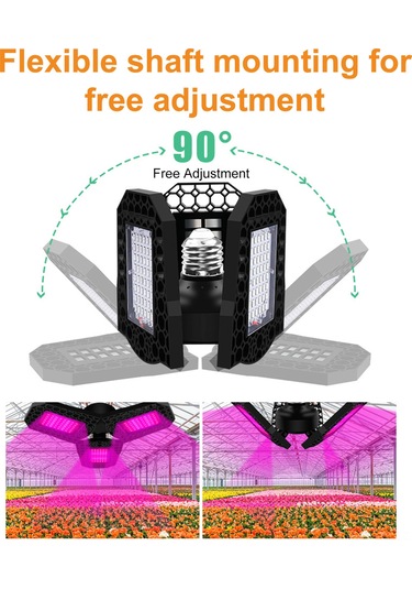 Konesam Yaprak Desenli Çift Katlı Led Bitki Büyüme Lambası, Kırmızı-mavi Spektrum, 144 Led, Seracılık Fide Yetiştirme Için Uygun Gösterildiği Gibi