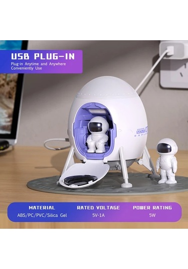 Honeybeeshop Astronot Galaksi Işık Projektörü 1 Bilgisayar Uzay Gemisi Tavan Projektörü Gece Lambası Zamanlanabilir Yatak Odası Dekoru 16renk Şarj Edilebilir