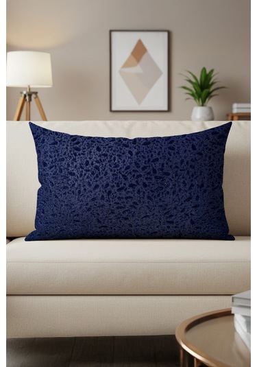 Sezyon Yuna Desenli 40 60 Lacivert Kırlent Kılıfı Lacivert