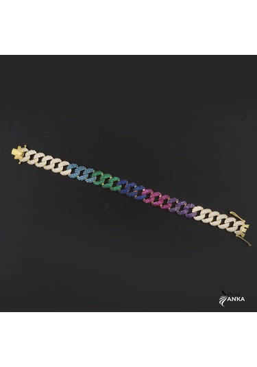 925 Ayar Gümüş Gold Mix Taşlı Gurmet