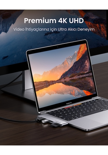 Ugreen 6'sı 1 Arada 2 Usb 3.0 100w 6k Pd Port Çoklayıcı Hub, 80856