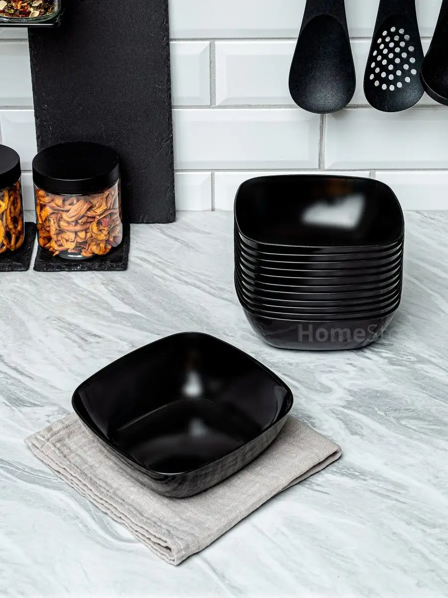 Al' Ternatıva Çorba Tabakları Seti Plastik, 12 Adet 166361660 Siyah