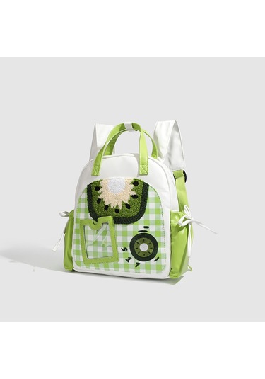 Charhp&kejnt Orijinal Kiwi Serisi Sevimli Çok Yönlü Sırt Çantası İns Tarzı Kontrast Renkli Sırt Çantası İşe Gidip Gelme Çantası Yeşil