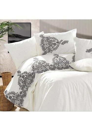 Nazik Saten Nevresim Takımı Çift Kişilik Monza Gri Diğer