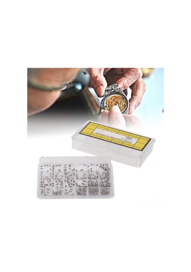 Lemestar Saati Tamiri İçin Paslanmaz Çelik Vidalı Saat Arka Kapak Vida Seti 12 Farklı Boyut, Taşınabilir Depolama Kutusu