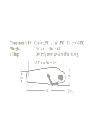Vaude Sioux 800 Syn -20 Derece Uyku Tulumu 12126 Mavi