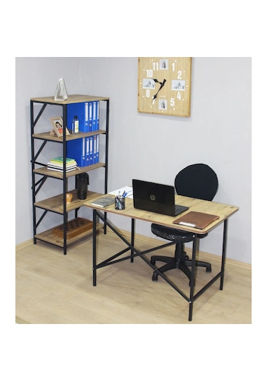 Çok Amaçlı Kitaplık Çalışma Masası ve Ofis Koltuğu Seti