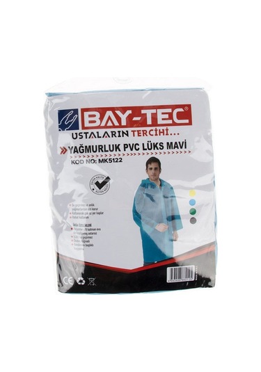 Pvc Lüks Yağmurluk Açık Mavi Cepli Sırttan Havalandırmalı 260gr-mk5122
