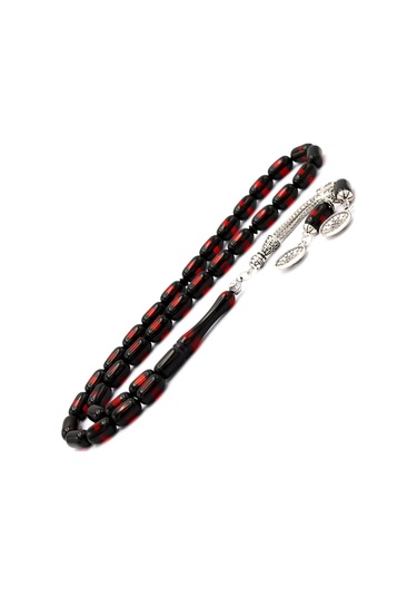 Kırmızı Sürmeli Toz Kehribar Tesbih N11.7977