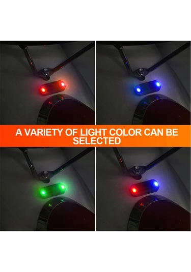 2pcs Mini Güneş Enerjisi Araba Uyarı Işığı Led El Feneri Araba Çok Renkli