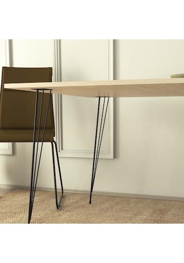 Pasific Home Sandalf Metal Ayaklı Mutfak Masası Kare 90x90 Meşe