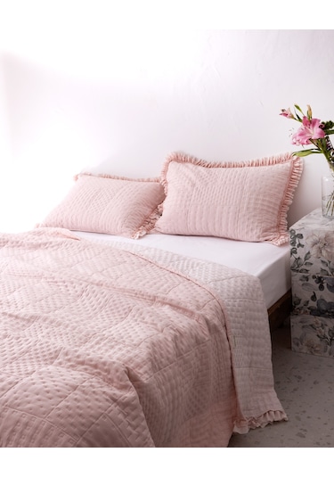 Madame Coco Medus Çift Kişilik Yatak Örtüsü - Pudra Pudra