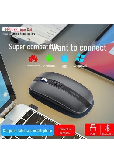 Tigercat M113 Çift Modlu Bluetooth Sessiz Ultra İnce Kablosuz Fare Ofis Ve Dizüstü Bilgisayar Kullanımı İçin Diğer