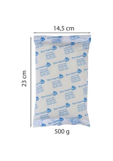 Marispacks 500 G X 4 Adet Silikajel Nem Alıcı Paket Nonwoven, Aluminyum Doypack Ambalajda