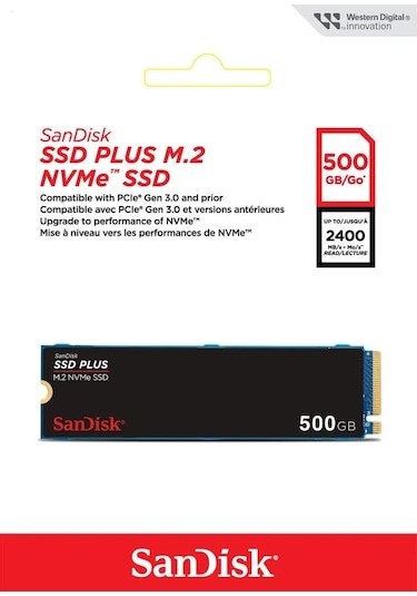 SanDisk SDSSDA3N-500G-G26 500 GB SSD Plus M.2 NVMe PCIe Gen 3.0 SSD