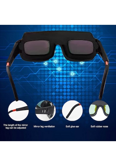 Güneş Enerjili Otomatik Kararan Kaynak Gözlüğü Maske Kask Kaynakçı Gözlükleri Pc Lens Gözlüğü Kaynak Koruması İçin