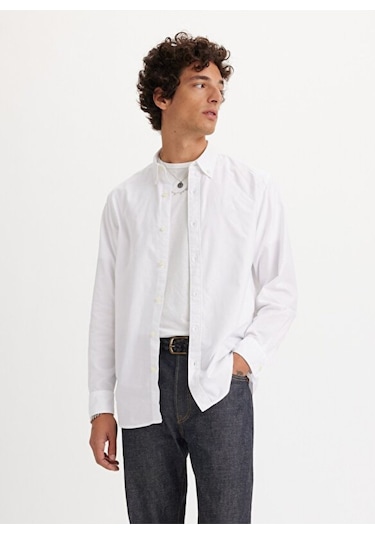 Levi's Levis Logo İşlemeli Erkek Beyaz Gömlek - A7210-0000 Beyaz