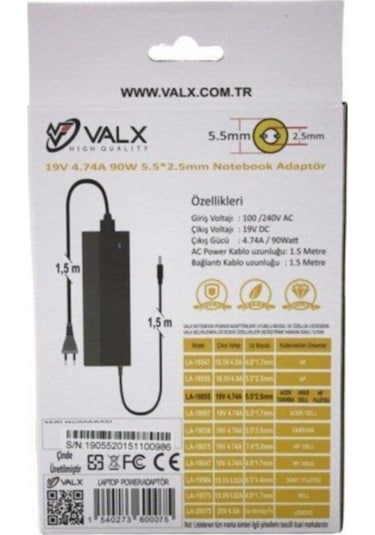 Adp La-19055 19v 4.74a 90w 5.5 X 2.5 Laptop Adp