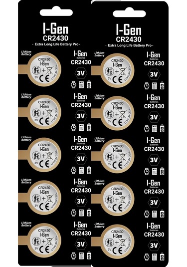 I-gen Cr2430 Lityum Düğme Pil 3v Cr2430 10'lu Paket