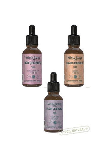 Nar Çekirdegi Yağı, Kayısı Çekirdegi Yağı, Üzüm Çekirdegi Yağı. Sabit Yağ 30 Mlx3 30 ML