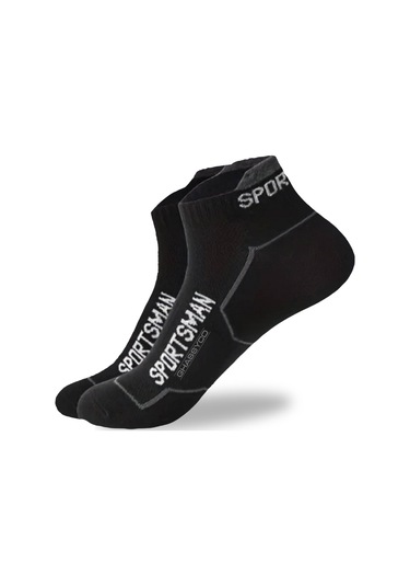 6 Çift Nefes Alabilen Ter Emici Koşu Futbol Fitness Antrenman İçin Erkek Kısa Spor Çorap Siyah