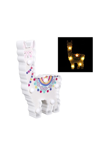 Mufunye Alpaka Desenli Led Gece Lambası - Islak Beyaz Işık, Noel/parti Dekorasyonu, Oda Süsleme, Ayaklı Ve Asılı Kullanıma Uygun Pil Dahil Değil Sıcak Beyaz