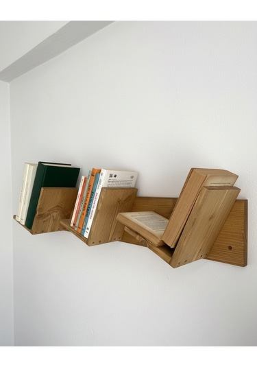 Doğal Ahşap Kitaplık, Dekoratif Tasarım Ahşap Vintage Kitaplık Açık Meşe