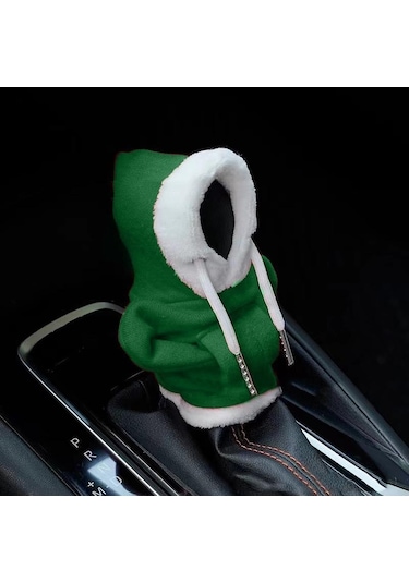 Koyu Yeşil Araba Vites Kapağı Moda Vites Kapşonlu Araba Vites Topuzu Kapağı Manuel Kolu Vites Kazak Değiştirme Kolu Kapağı Araba İç Aksesuarları