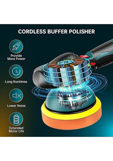 Orbital 2x Batarya 6 Devir Set Kablosuz Akülü Lityum Polisaj Makinesi