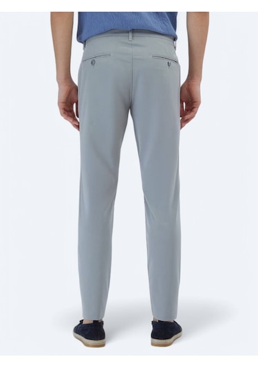 Gri Dokuma Casual Pantolon Gri